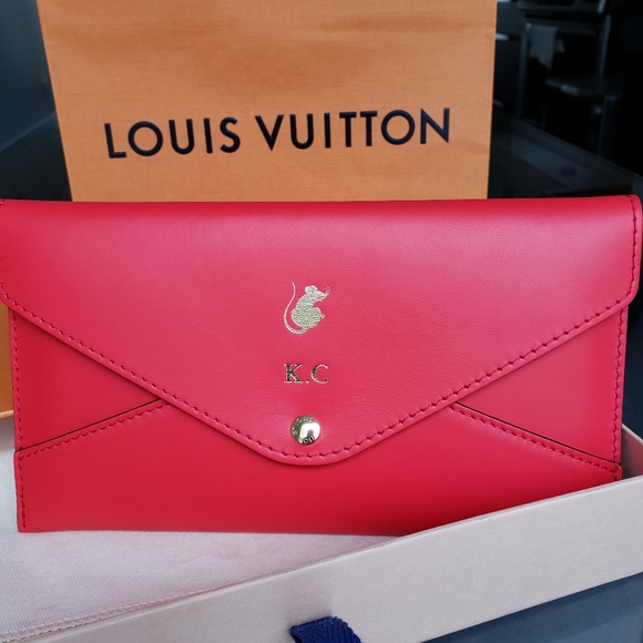 Louis Vuitton Veau Cachemire Envelope Pouch Red - Picture 3 of 8